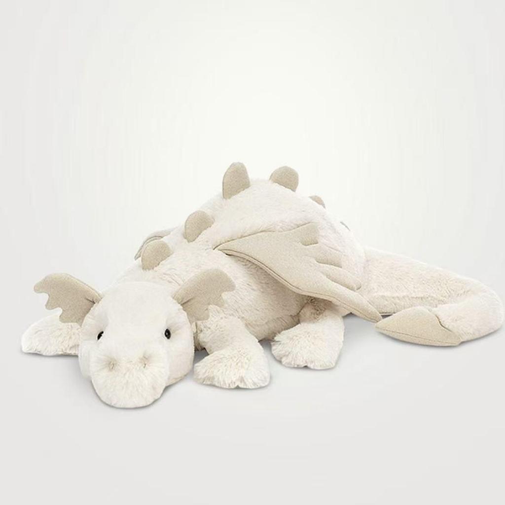 JC Cute Soft Snow Dragon Plush Toy Collection - Pink, Purple, Black, and Gold Lying Dragons