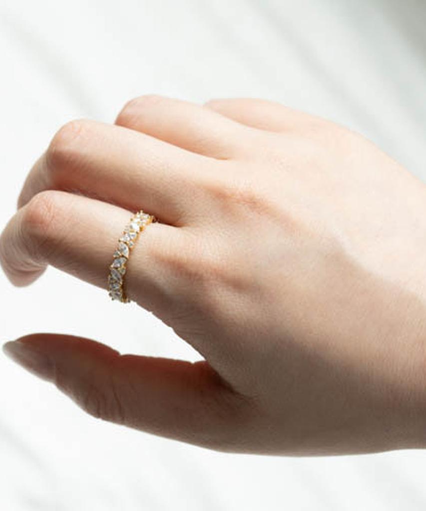 Серебряное кольцо Alleun из стерлингового серебра 925 пробы, кубическое серебро, Колено, Дружба, Зигзаг