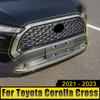 For Toyota Corolla Cross XG10 2024 2024 2024 Hybrid Stainless Car Front Bumper Center Grill Decor Frame Cover Logo Trim Stickers