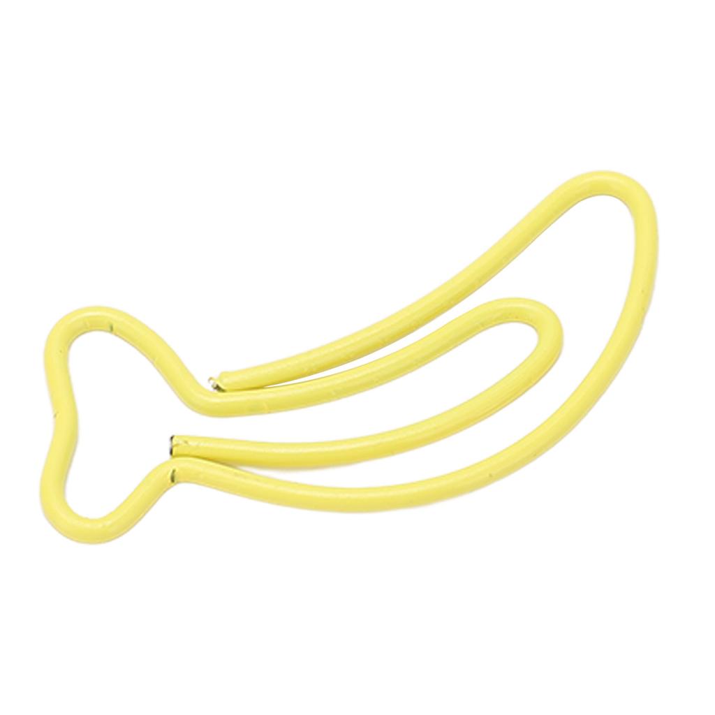 100pcs Paper Clips Portable Mini Cute Banana Shape Rustproof Electroplated Metal Paperclips Office B