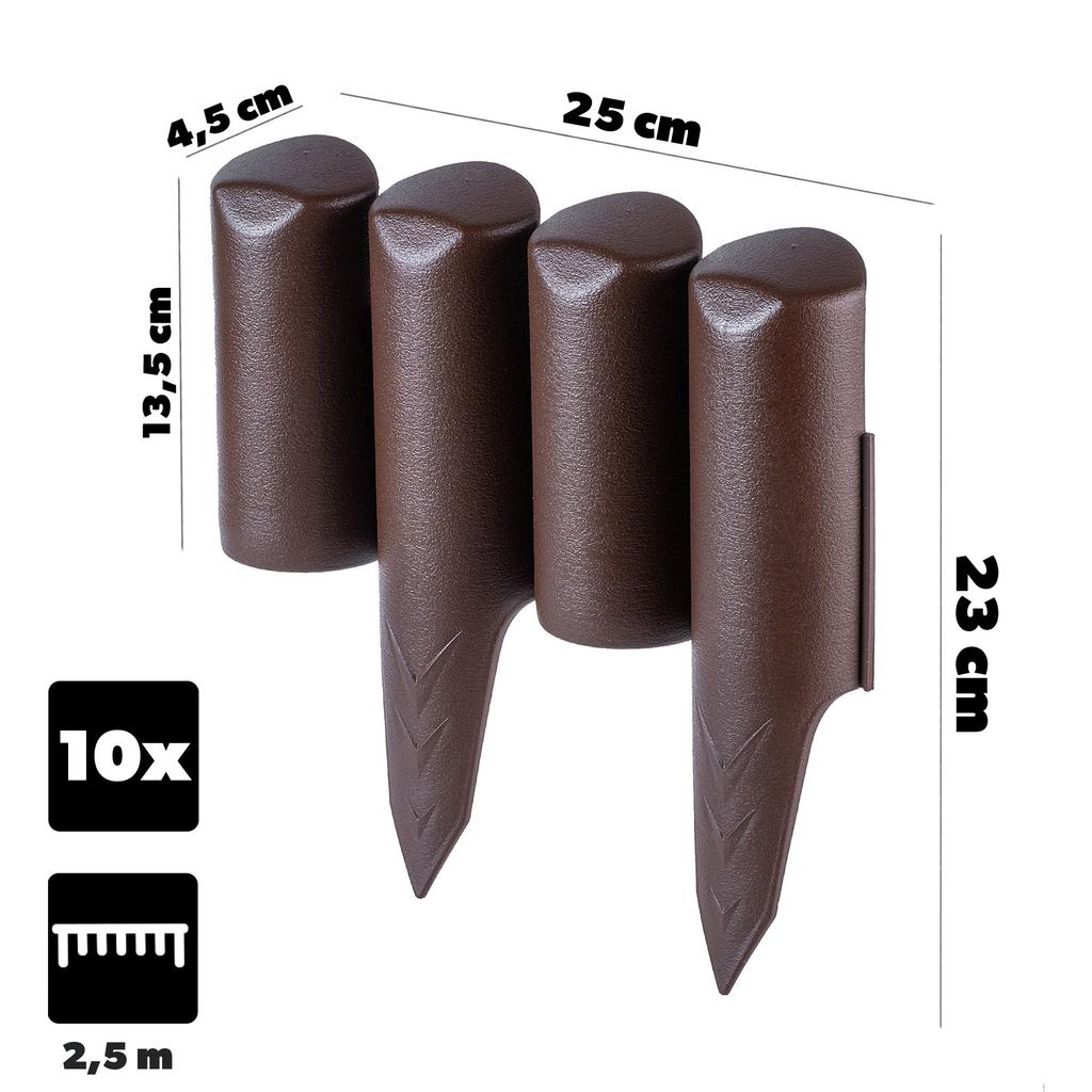 KADAX Garden Palisade Edging Fence Lawn Edging Plastic