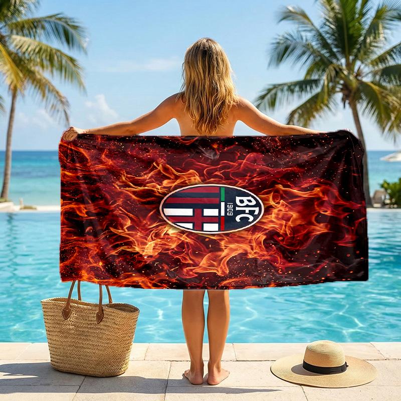 Bologna FC print Quick Dry Beach Towel Microfiber Absorbent Portable Travel Swimming Towel