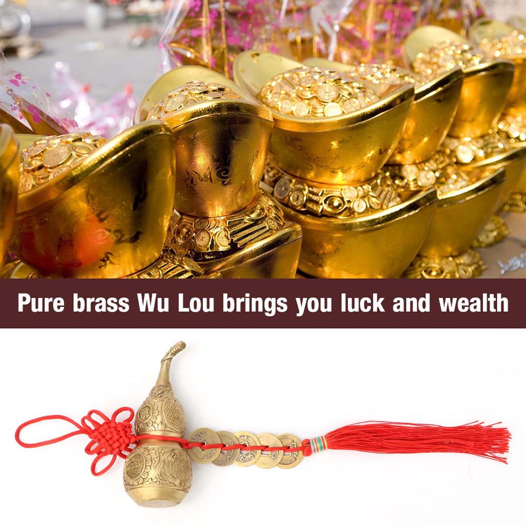 Pure Brass Wu Lou Cucurbit Gourd Home Decoration Symbol of Luck and Treasure