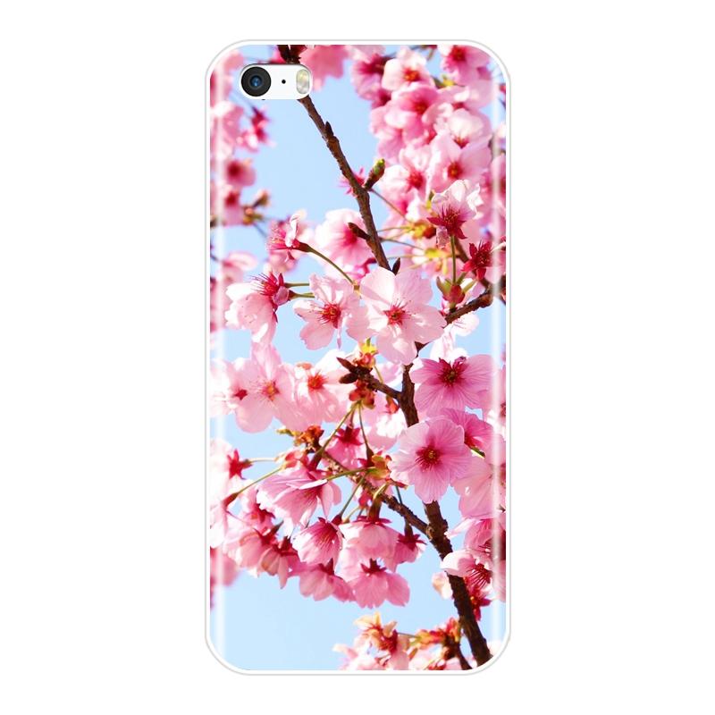 Эстетический чехол для телефона с розовым цветком вишни и сакуры для iPhone 5 S 5C 5S SE, мягкая силиконовая задняя крышка для Apple iPhone 4 S 4S