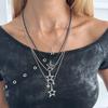 Fashion New Style Sexy Star Pendant Necklace with Rhinestones - Stylish Starburst Lockbone Chain for Fashion - conscious Girls and Women