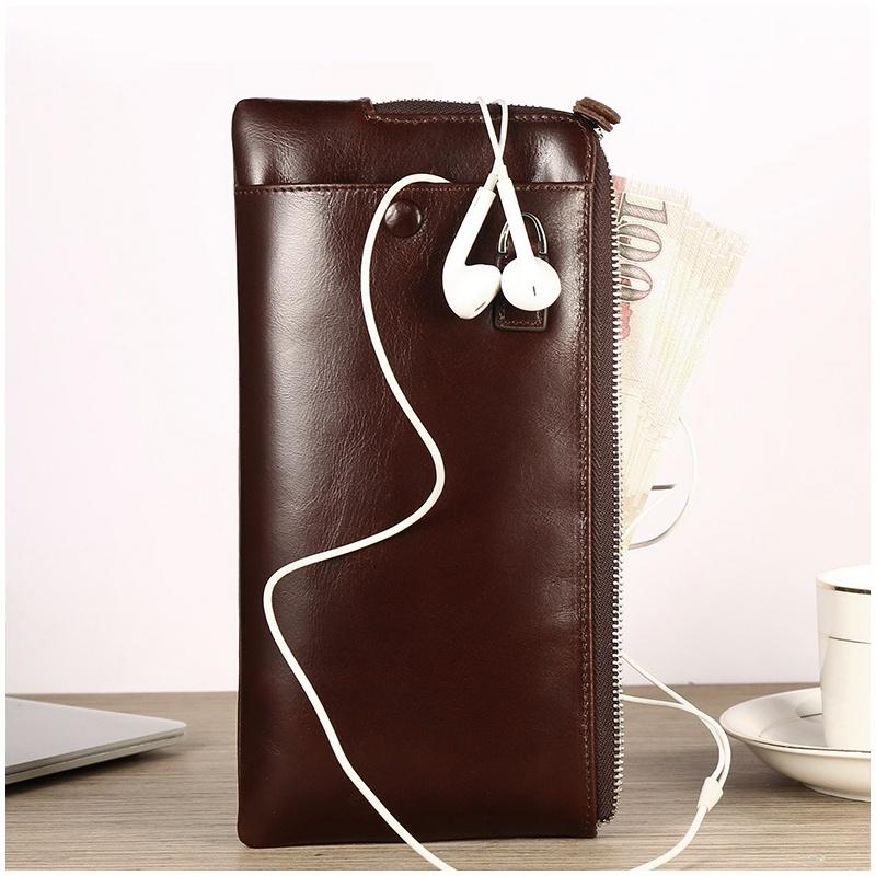 Высокое качество, модные мужские и женские кошельки для сотовых телефонов, кошелек на молнии, длинные кошельки-клатчи большой емкости для мужчин с ручным ремешком