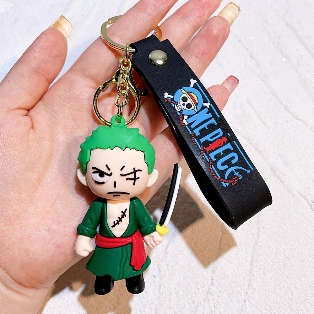 Anime Character Keychain Luffy Nami Ace Zoro Figure Pendant Unisex Bag Charm Accessory