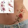 2 шт. Цветочная татуировка на руке, Большая татуировка с цветком розы, Временная татуировка с розой для женщины, Временная татуировка с розой, Тату с розой на женской груди