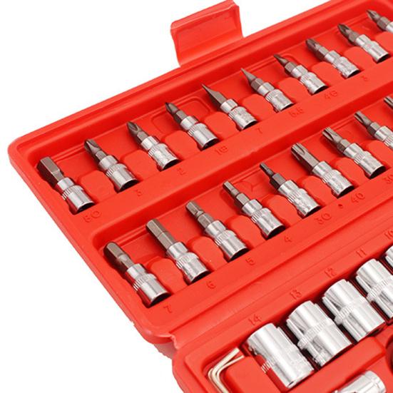 Набор из 46 автомобильных ключей, мощные динамометрические ключи, инструменты для ремонта автомобилей, велосипедов, мотоциклов, шестигранные наборы торцевых головок для сверл PH SL PZ HEX T-Drill
