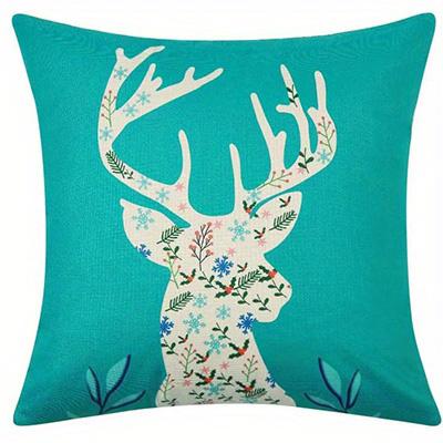Home Decor Christmas-Themed Decorative Pillowcases: Love, Deer, Tree Pattern Cushion Cover Suitable For Sofa Bedroom Car Pillow