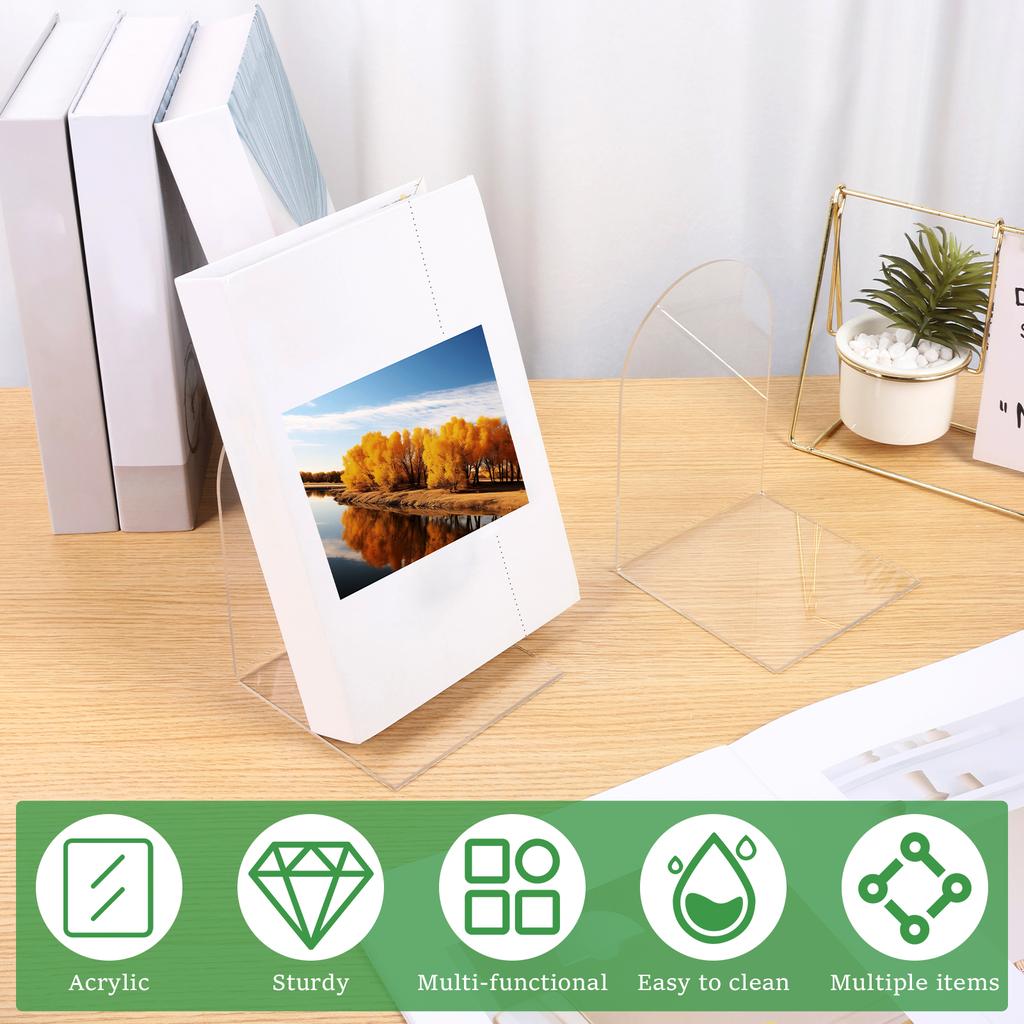 10 шт. Акриловый держатель для книг для полок Прозрачный держатель для книг Декоративный упор для книг для спальни Офиса Библиотеки Школы Украшение