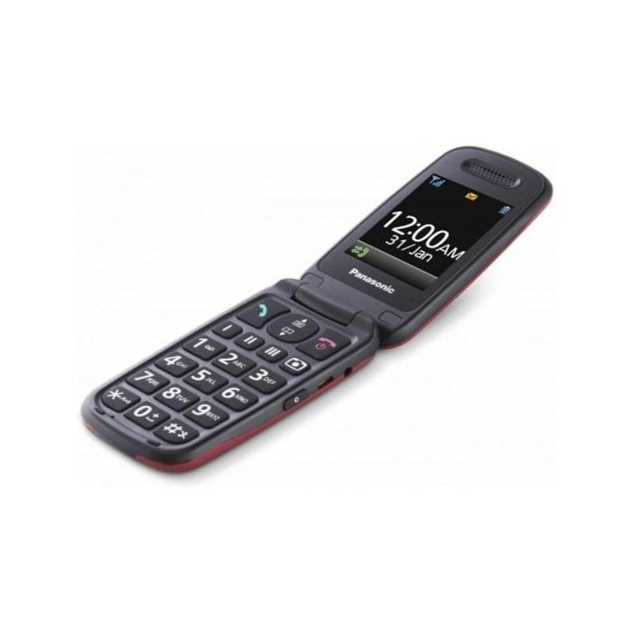 Panasonic KX-TU446 Téléphone portable à clapet pour séniors anti-chocs rouge