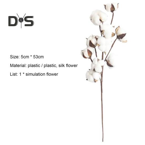 1Pc 10 Head Artificial Flower Easy To Maintain Plastic Cotton Branches Fake Plant Home Decor
