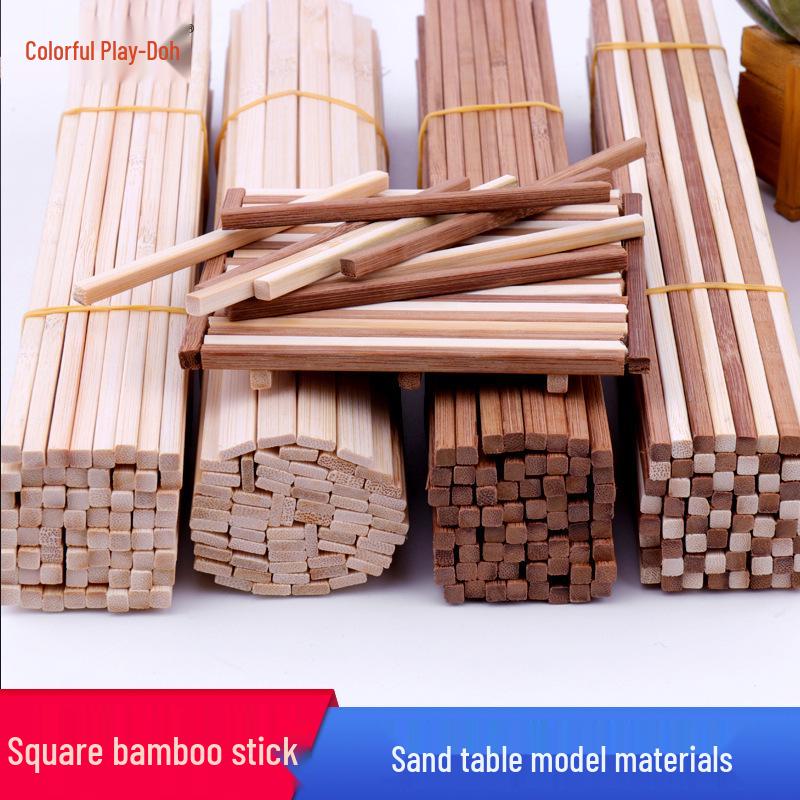 Handmade Carbonized Bamboo Sticks & Strips for Creative Kindergarten Decorations & Architectural Models