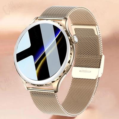 Bluetooth Call Женские умные часы 1.32" 360*360 HD цветной сенсорный экран пульсометр кислород в крови женские модные умные часы