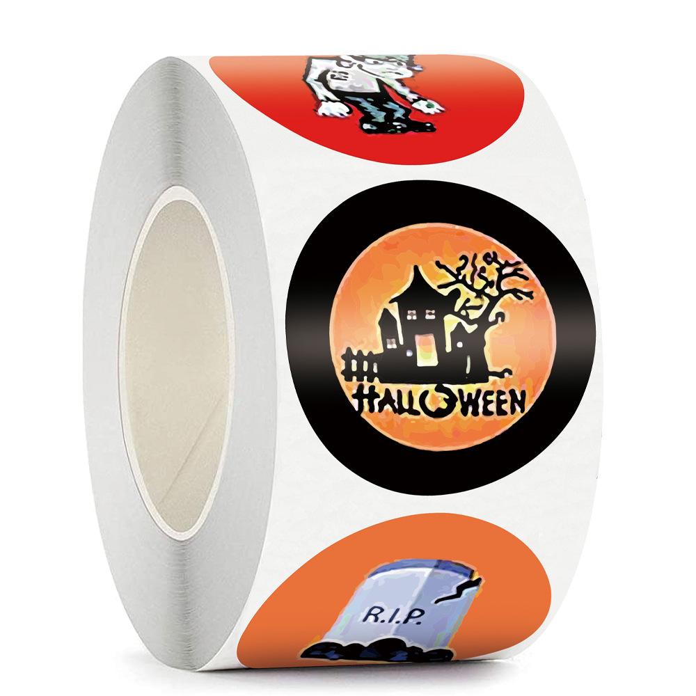 100-500pcs Halloween Paper Stickers Decor Pumpkin Ghost Gift Lable Seal Sticker Candy Bags Stickers Packaging Sealing Labels