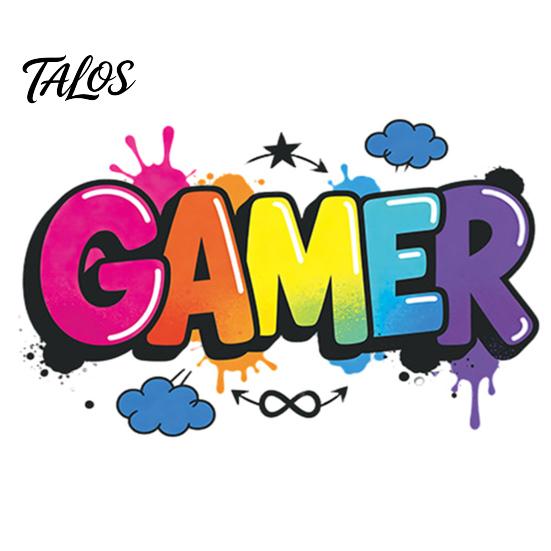 Игровые настенные наклейки Talos, Не оставляющие следов самоклеящиеся декали, Водонепроницаемый ПВХ-арт, Цветные граффити-декали для киберспортивных комнат, спален, общежитий, Игровой декор