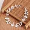 Aesthetic Silver Bangle Adjustable Eight Note Hand Chain Beautiful Music Note Bracelet  Hipster