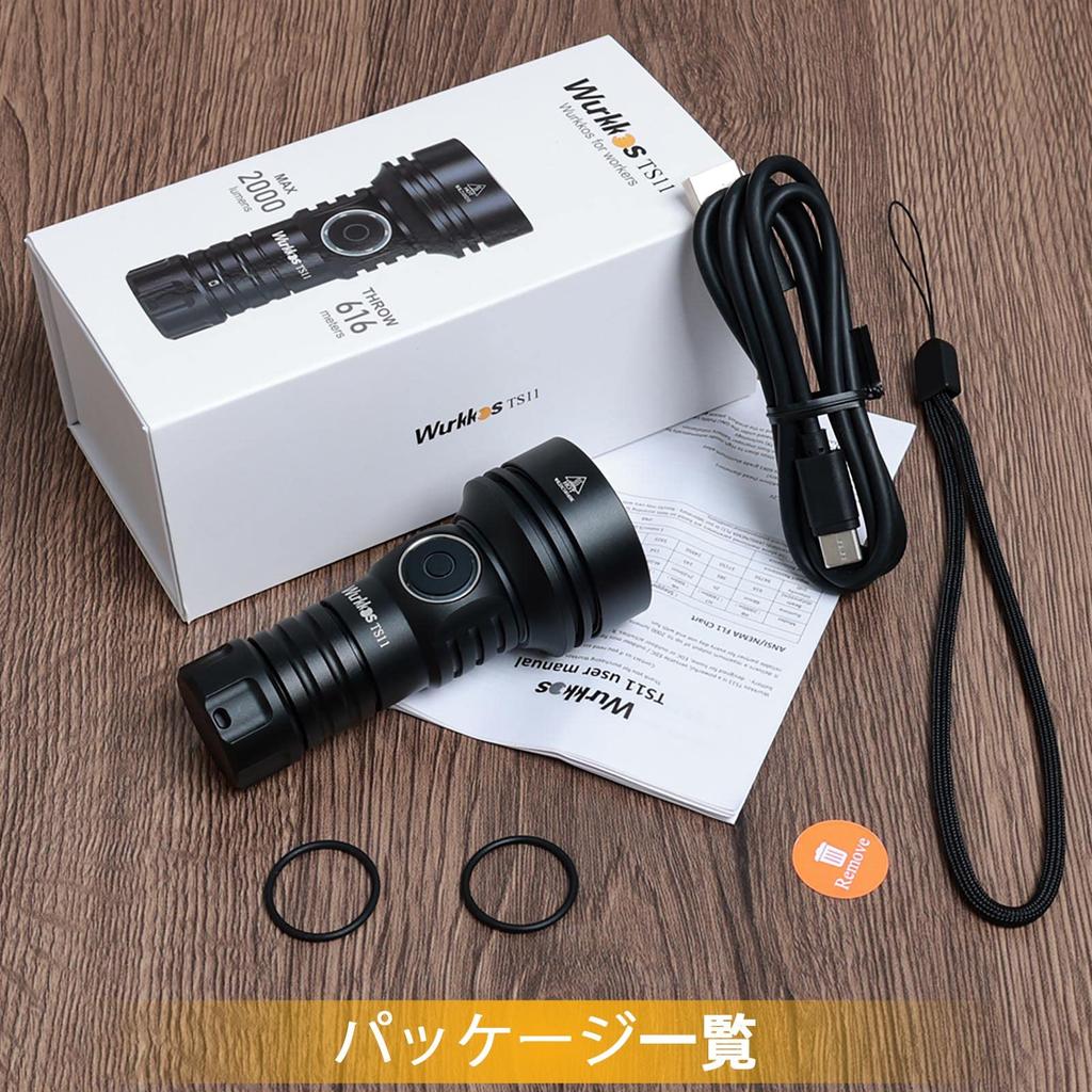 Wurkkos TS11 USB-перезаряжаемый мощный светодиодный 2000 SFT40 TIR 616 метров луча портативный идеальный для ночного использования на открытом воздухе бесступенчатый аварийный аккумуляторы в комплекте