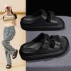 Platform Slippers Women's Summer New Wear Stepping On Shit Feeling Double Belt Sandals Non-slip Breathable Soft-soled Beach Shoes