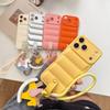 Мультяшная лошадь Пуховик Ремешок для запястья Чехол для For Iphone 17 16 1 Pro Max Air 14 Plus 13 12 11 X Xr Xs Шнурок Мягкий ТПУ Чехол
