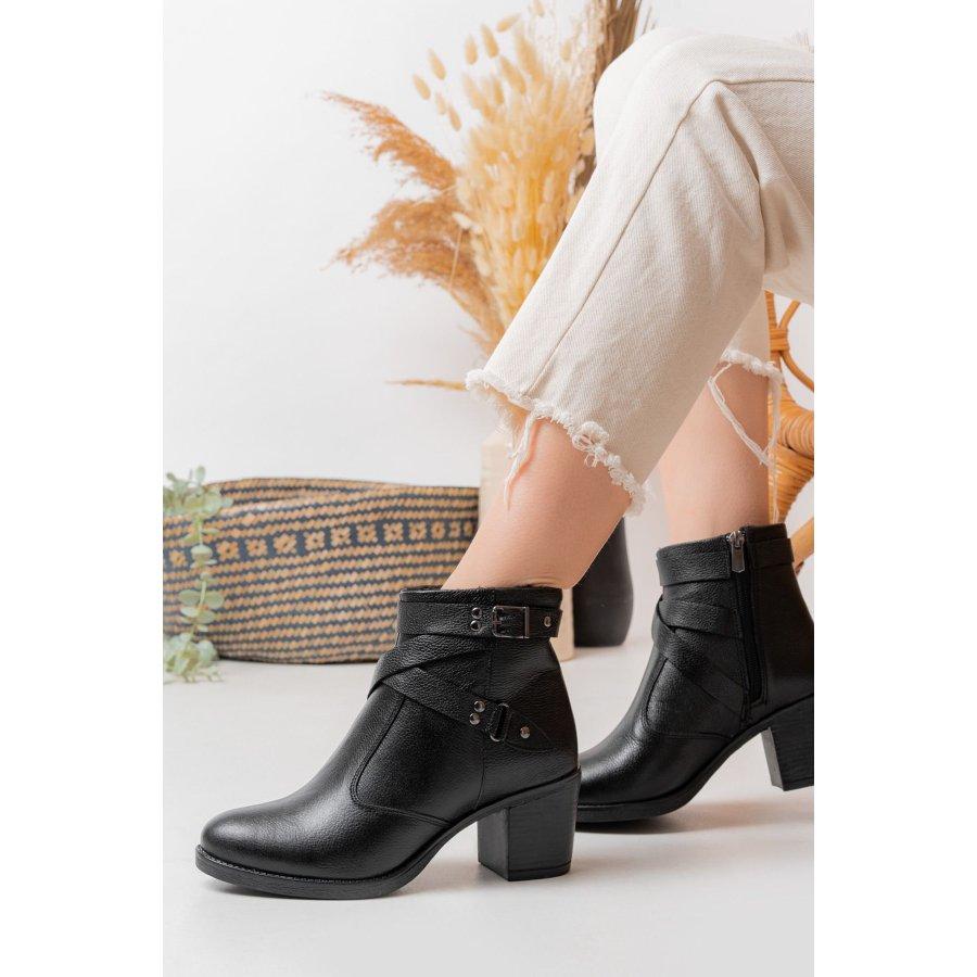 Женские повседневные стильные ботинки из натуральной кожи на массивном каблуке