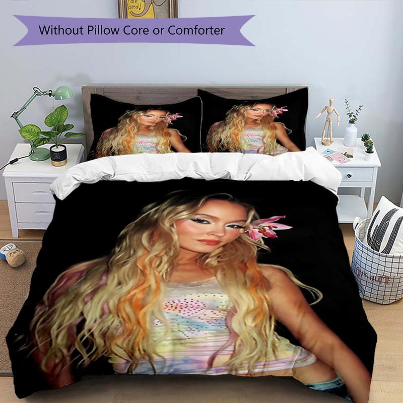 3pcs Zara Larsson Bedding Set Duvet Cover Closure Includes 1 Duvet Cover & 2 Pillowcases, Soft and Comfortable for All Seasons.