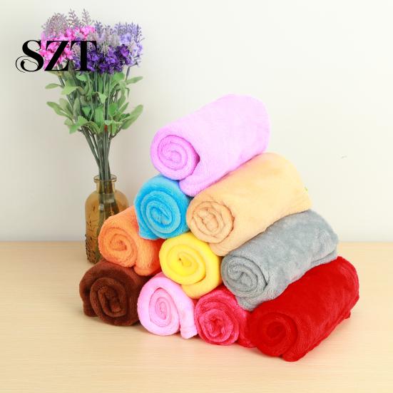 Plain Fleece Coral Blankets Plush Solid Color Universal Thick for Sofa Couch Blanket Decor