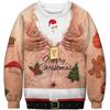Women Men Funny Chest Hair Print Ugly Christmas Sweaters Jumpers Couple Autumn New Year Eve Holiday Party Xmas Sweatshirt Ropa