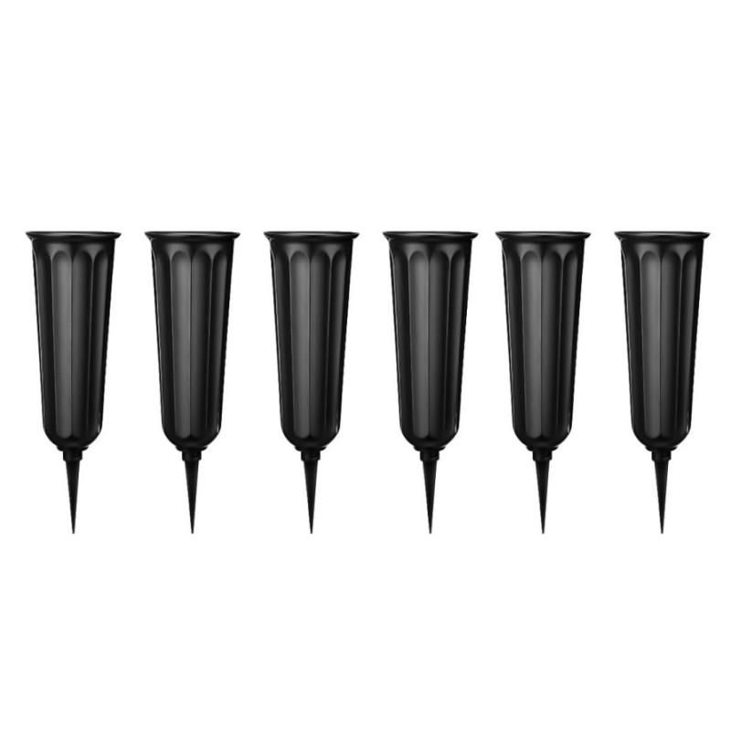 Вазы для кладбища с шипами Пластиковый держатель для цветов Искусственные вазы для живых цветов Мемориальное украшение для кладбища Коническая ваза в земле