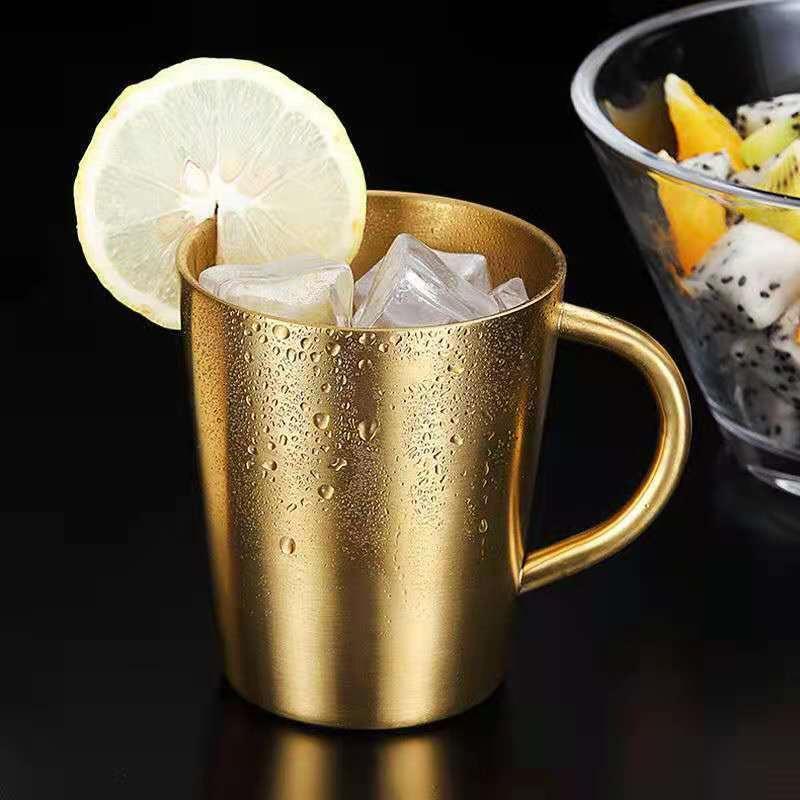 300 мл двухслойная чашка для воды, домашняя столовая, посуда для напитков, кружка из нержавеющей стали, пивная чашка