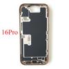For iPhone 16 Pro Full Housing Middle Frame Bezel With Volume Power Flex Cable Side Button Chassis Repair Parts