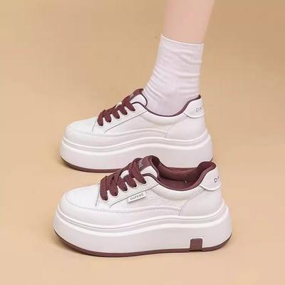 2025 новая платформа белые туфли женские туфли весна универсальные спортивные и повседневные туфли увеличивающие рост шнуровка легкие шнуровка кеды