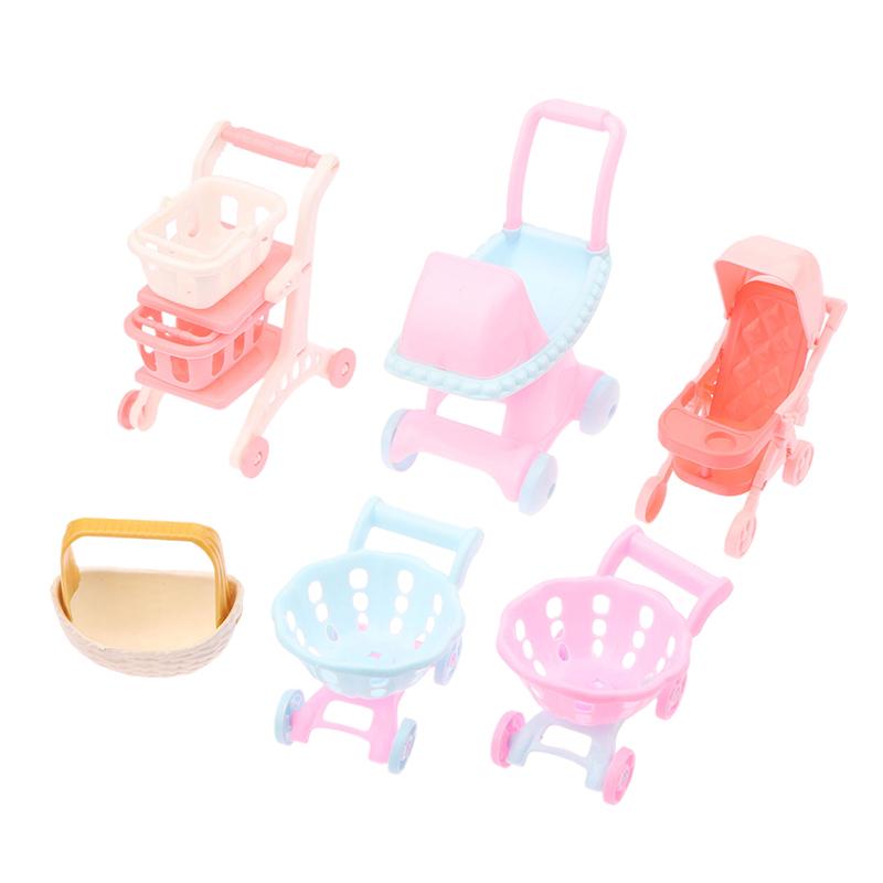 1/12 кукольный домик имитация мини супермаркет тележка для покупок детская тележка корзина для покупок модель кукольный домик украшения аксессуары