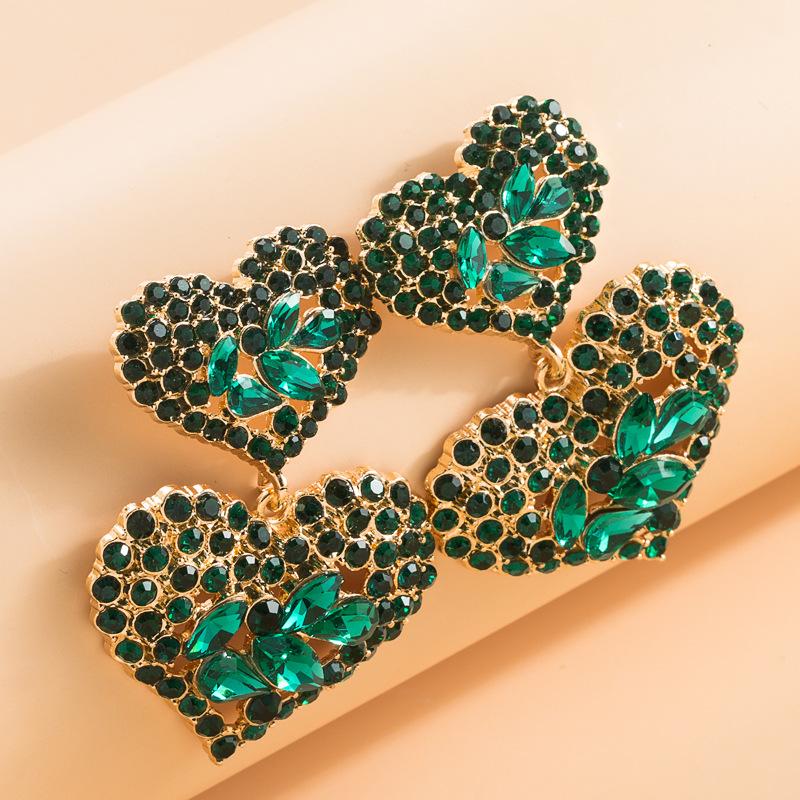 Женские серьги-капли в стиле ретро, ​​серьги-подвески из титанового стального сплава, акриловые красочные хрустальные серьги в форме сердца, геометрические украшения для ушей