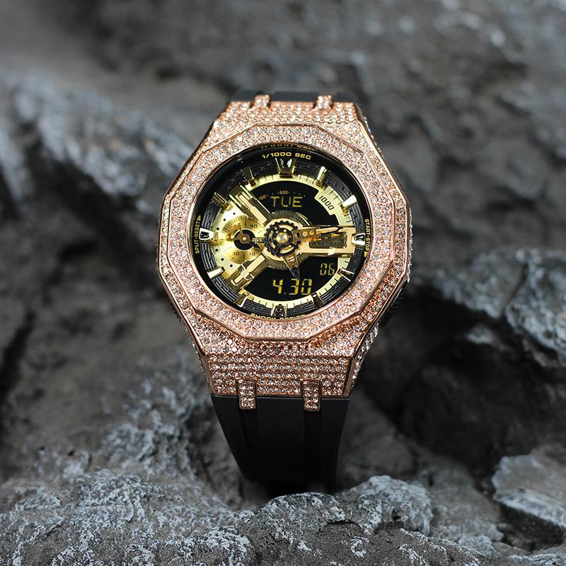 Casio Унисекс Серия с двойным жидкокристаллическим/аналоговым дисплеем Золотые часы GA-110GB-1A(Watch4--)