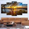 5 Panels Landscape Pictures Wall Art Canvas Painting Landscape Poster Walling Seascape Painting Pictures for Bedroom Home Decor No Frame