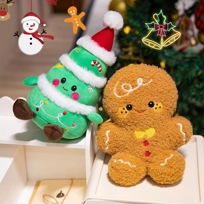 23cm Christmas Tree Doll Gingerbread Man Snow Man Soft Plush Toy Deer Stuffed Animal Props For Holiday Decoration