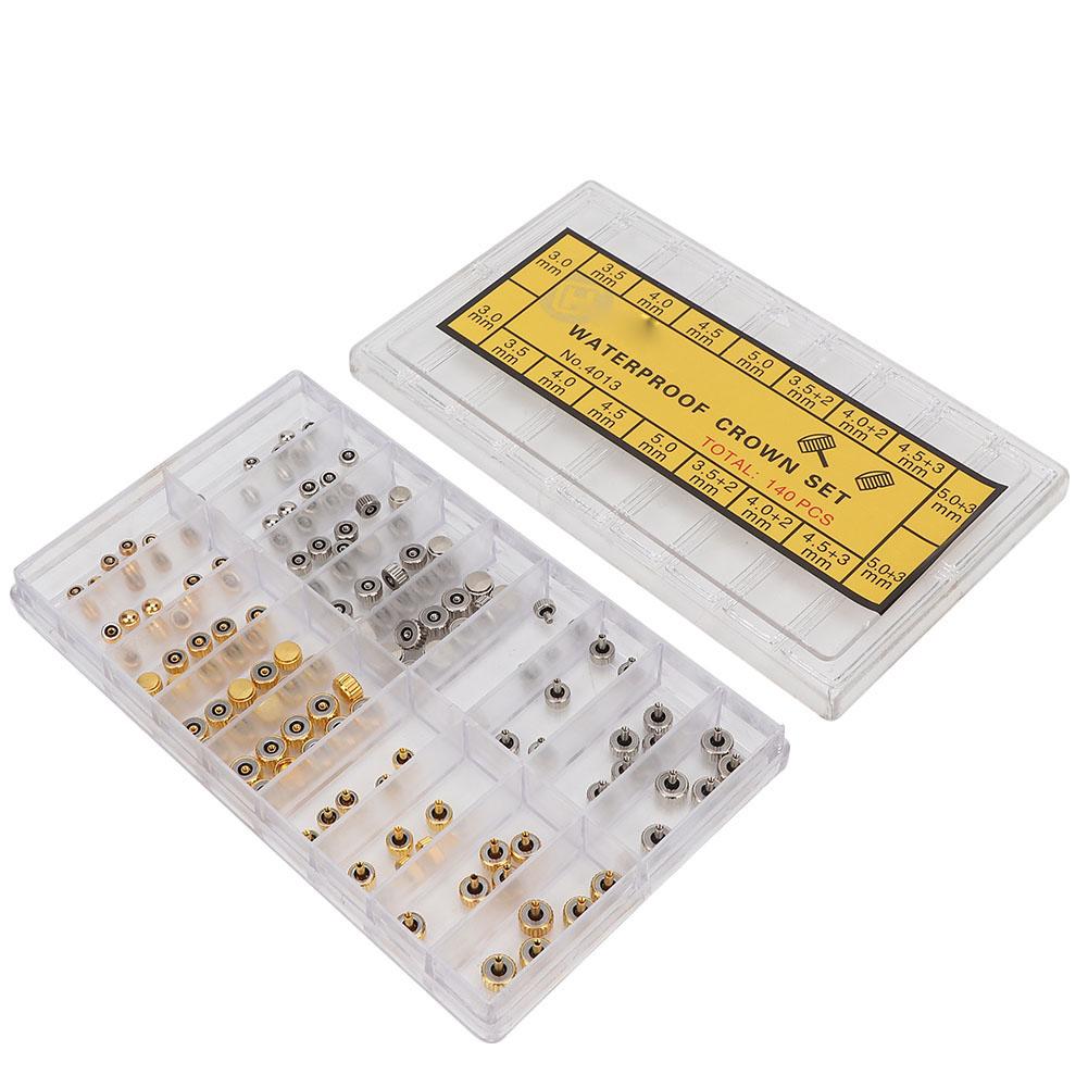 140 шт./кор. Детали заводной головки для часов, различные аксессуары, инструмент для ремонта часов для часовщиков