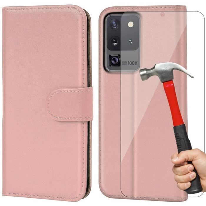 Coque - Booling - pour Samsung S20 Ultra - Rose - Anti-Choc - 2 Verres Trempés