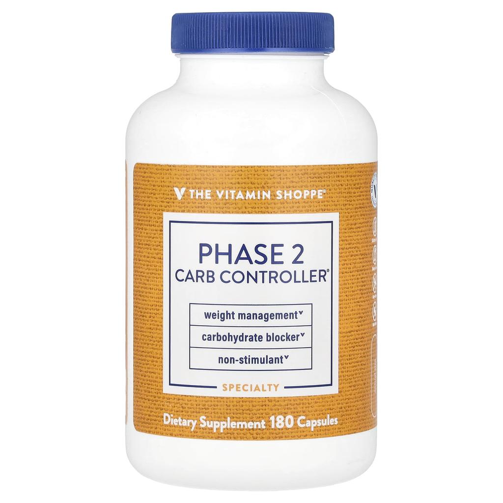 The Vitamin Shoppe, Phase 2 Carb Controller®, 1,000 mg, 180 Capsules (500 mg per capsule)