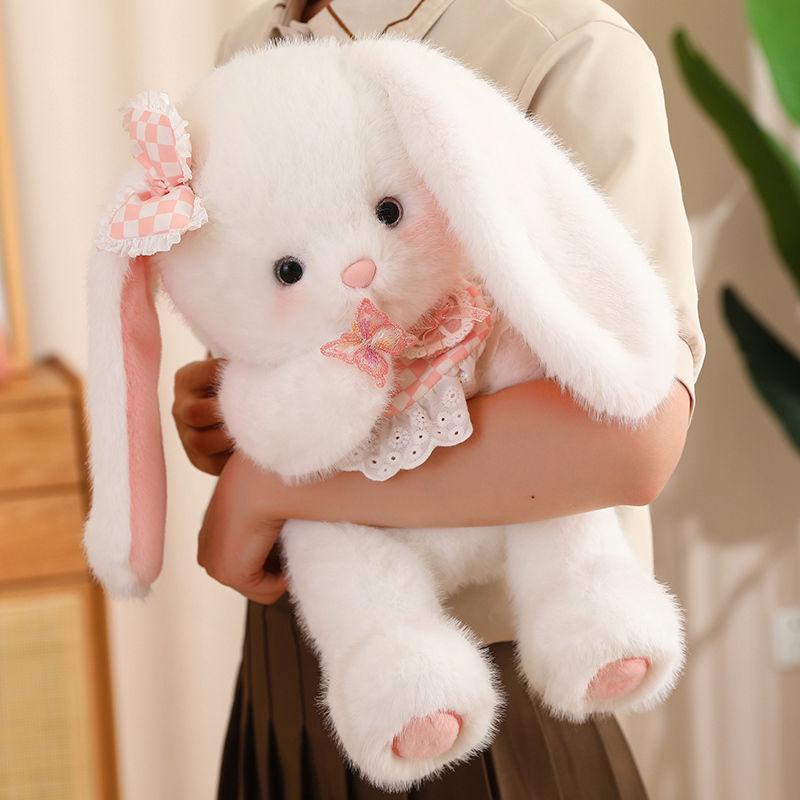 Cute Bear Doll White Rabbit Plush Toy Cat Doll Soothing Rag Doll Children'S Throw Pillow Birthday Gift
