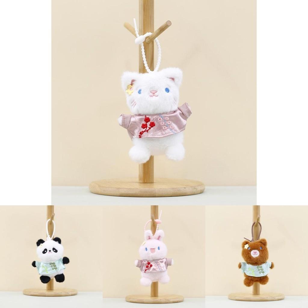 Cute Cartoon Panda Keychain Fluffy Bear Plush Toy Bag Charm 12 Cm Height