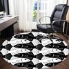 1pc Fish School Office Round Area Rug, Indoor Mat Suitable ForOffice, Under Office Chairs Bedroom Living Room Home Decor, Room Deco t280