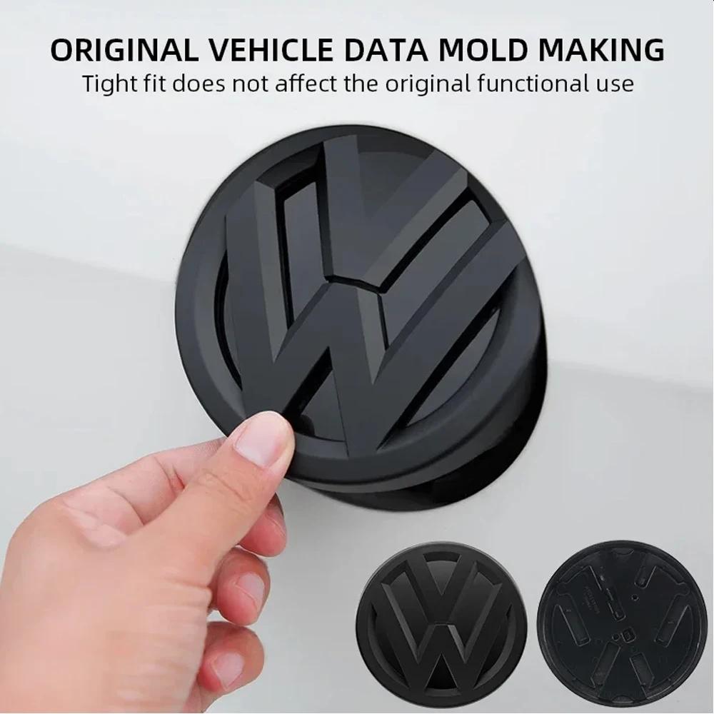 W125For VW Volkswagen Jetta MK5 Golf Volkswagen Front Grille Emblem 137MM car Rear Trunk Lid Badge 115MM Black Auto logo For VW Golf