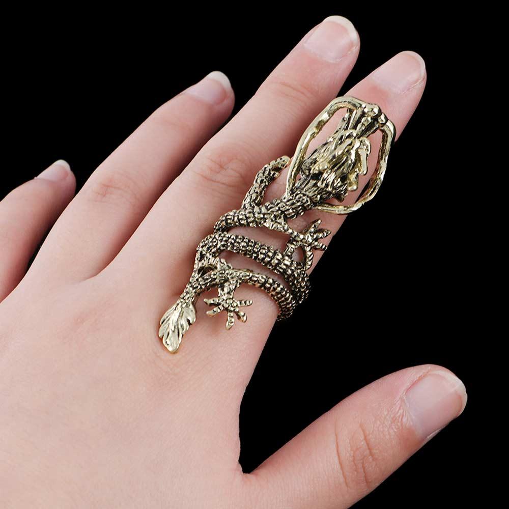 Аксессуары Подарочный Панк Высокое Качество Регулируемый Уникальный Дизайн Китайского Дракона Кольцо Моды Многослойный