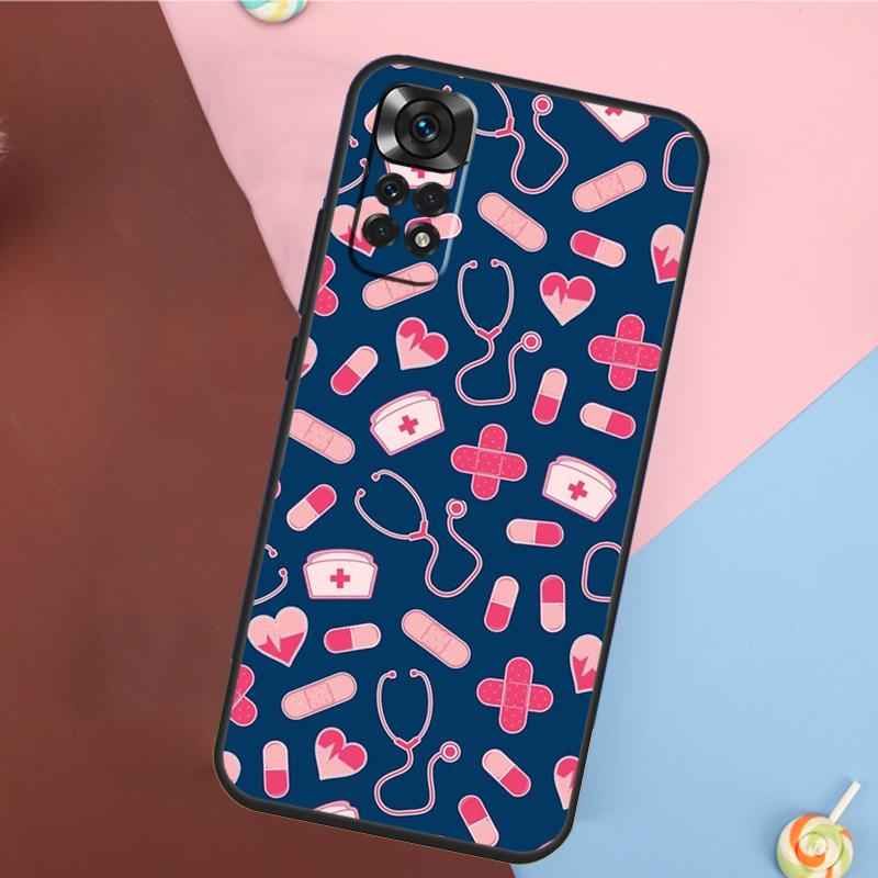 Чехол для телефона Xiaomi Redmi Note 13 Pro 14 12 11 9 10 9S 10S 11S 12S Redmi 10C 12C 13C 14C со стетоскопом, сердцем, для медсестры