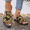 2024 New High Quality Printed Fashion Open Toe Round Toe Women's Slippers Casual Beach Shoes for Outerwear Zapatos De Mujer