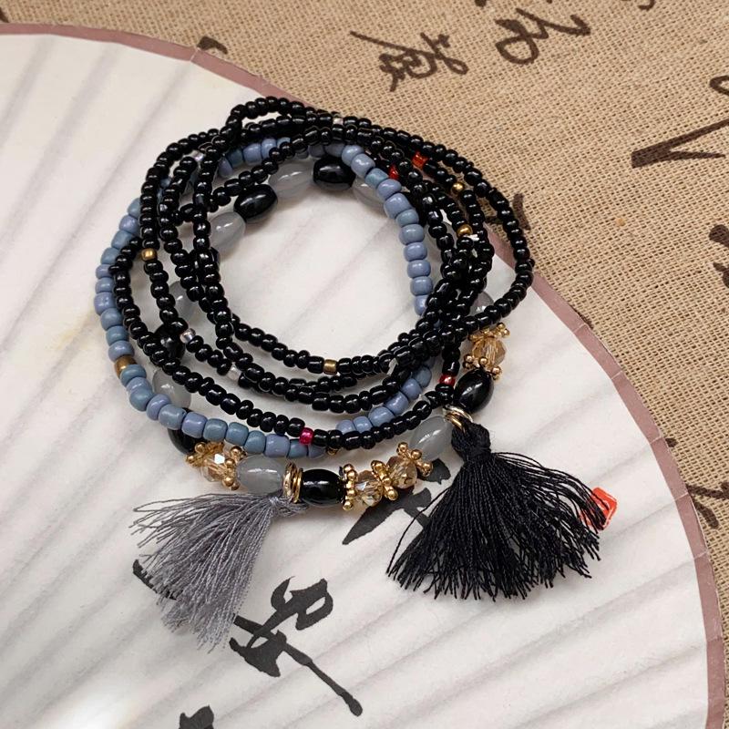 Богемский многослойный браслет из хрустальных рисовых бусин – универсальные праздничные и модные модные украшения для женщин