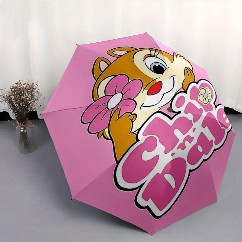 Chip, Dale Automatic Opening and Closing Umbrella - 8 Ribs Portable Folding Umbrella with Plastic Handle, Suitable for Leisure and Halloween